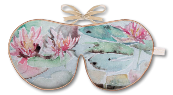 Holistic Silk Printed Silk Lavender Eye Mask - Water Lilies